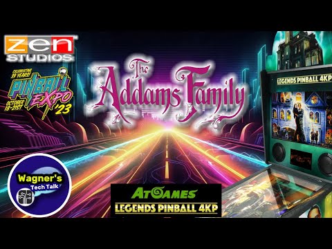 AtGames Legends 4KP at Pinball Expo 2023: Zen Studios The Addams Family cabinet and Game Play