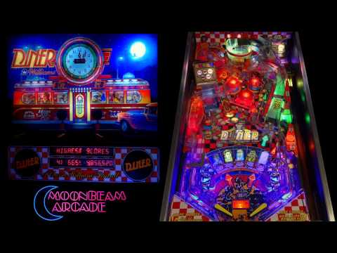 Diner pinball gameplay filmed in 4k (Williams 1990)